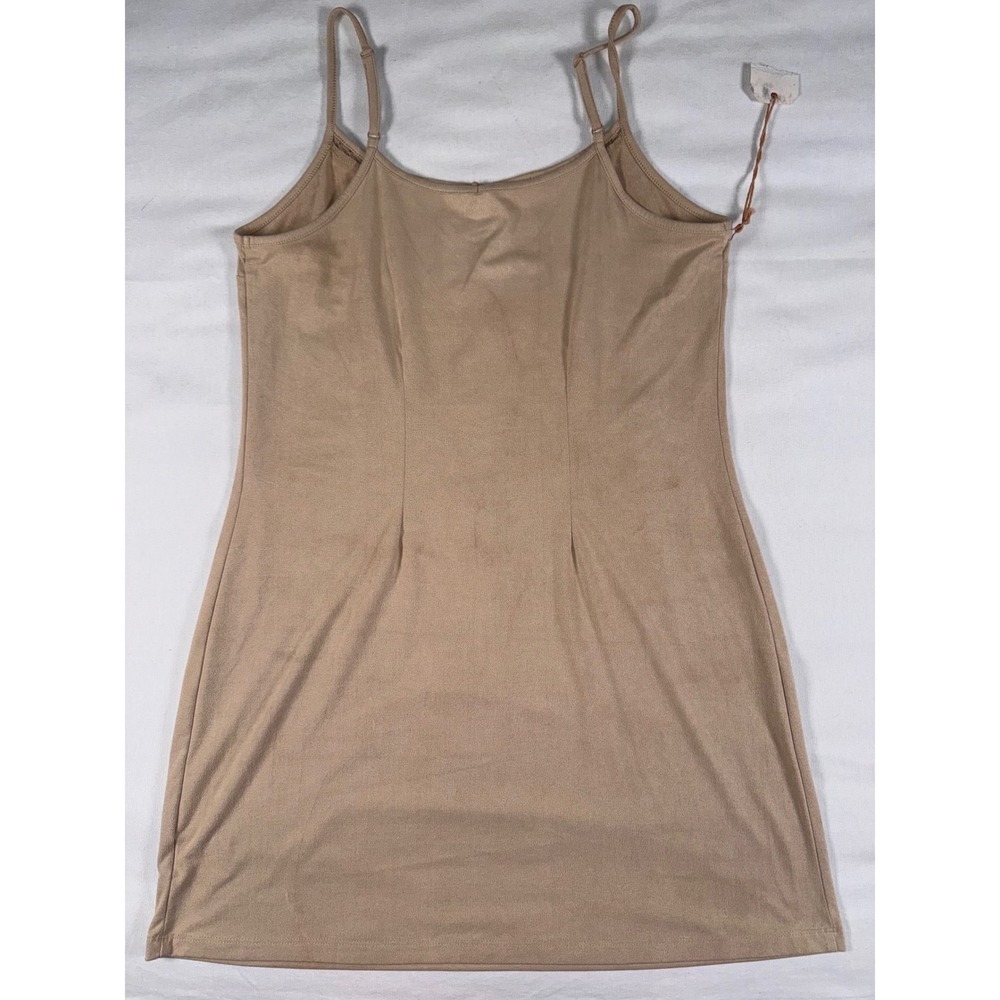 Shyanne Tan Faux Suede Mini Dress Sleeveless Western Adjustable Straps Size M - Picture 7 of 9
